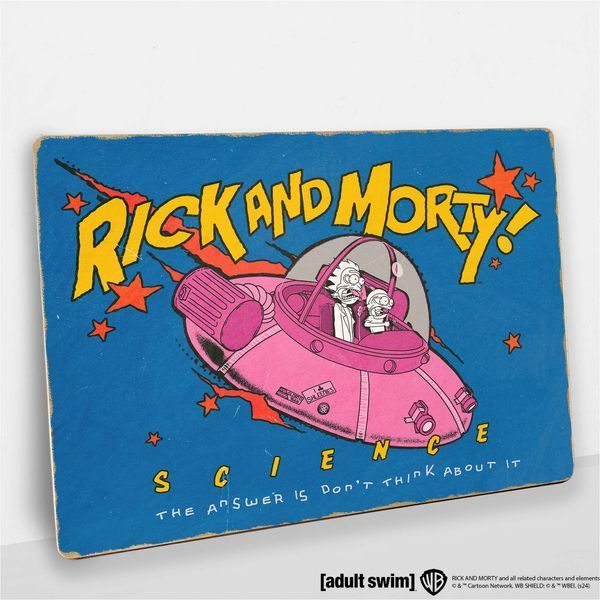 Деревянный постер Рик и Морти Science А4 wsrm102 фото