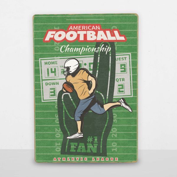 Постер дерев'яний American football А5 PSTRSBRMBL1476 фото