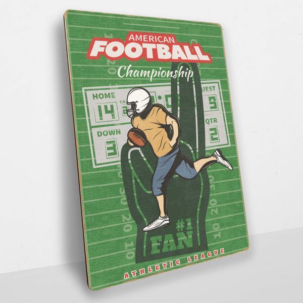 Постер дерев'яний American football А5 PSTRSBRMBL1476 фото