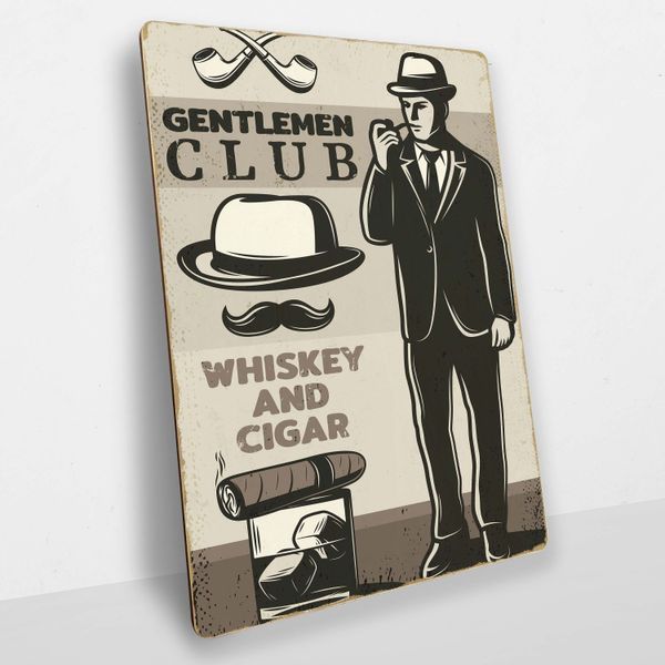Постер дерев'яний Gentlemen club А5 PSTRSBRMBL1576 фото