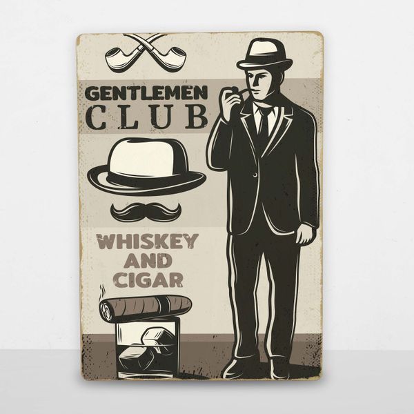 Постер дерев'яний Gentlemen club А5 PSTRSBRMBL1576 фото
