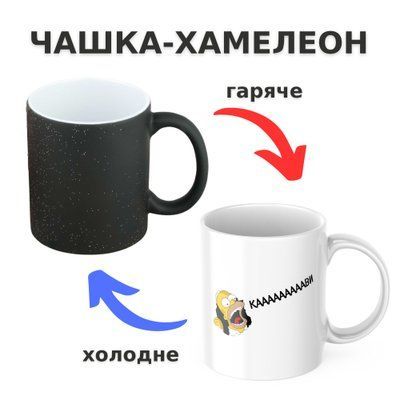 Чашка-хамелеон з принтом 330 мл Кави CHSHKBRMBL401 фото