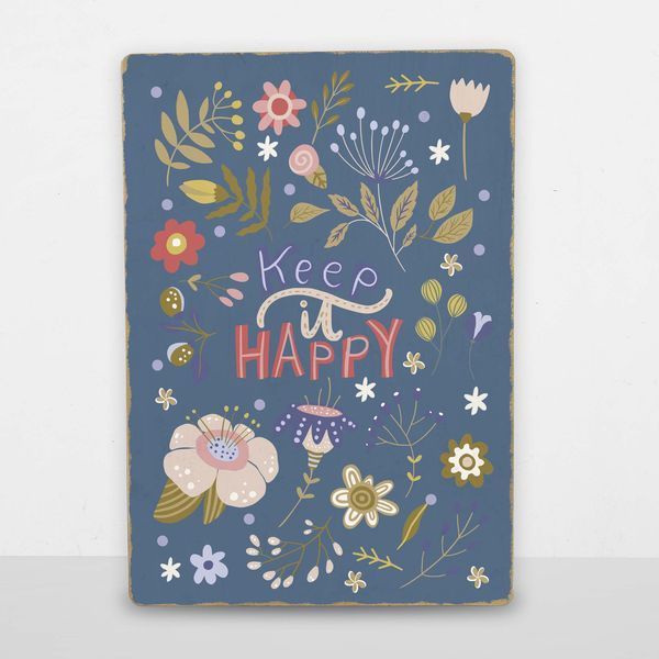 Постер деревянный Keep it happy А5 PSTRSBRMBL486 фото