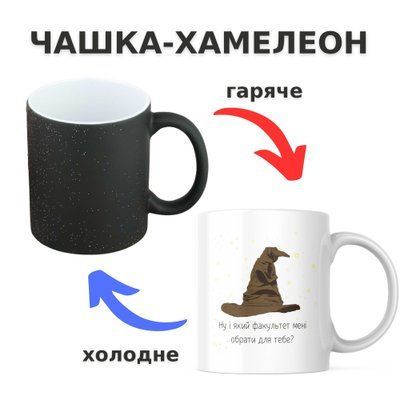 Чашка-хамелеон з принтом 330 мл Розподільний капелюх CHSHKBRMBL522 фото