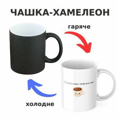 Чашка-хамелеон з принтом 330 мл Спочатку кава, потім все інше CHSHKBRMBL733 фото