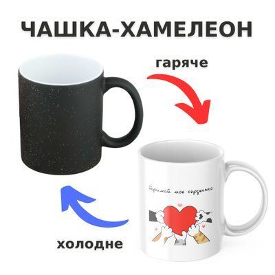 Чашка-хамелеон з принтом 330 мл Тримай моє серденько CHSHKBRMBL602 фото