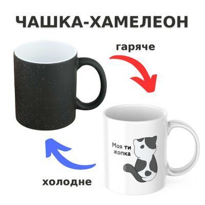 Чашка-хамелеон з принтом 330 мл Моя ж ти жопка CHSHKBRMBL603 фото