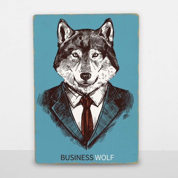 Постер дерев'яний Business wolf А5 PSTRSBRMBL1544 фото