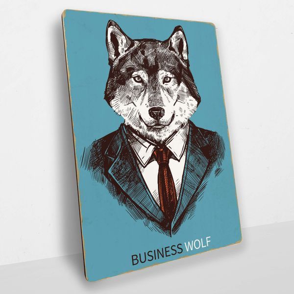 Постер дерев'яний Business wolf А5 PSTRSBRMBL1544 фото