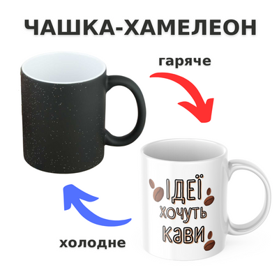 Чашка-хамелеон з принтом 330 мл Ідеї хочуть кави CHSHKBRMBL70 фото
