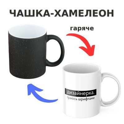 Чашка-хамелеон з принтом 330 мл Дизайнерка CHSHKBRMBL805 фото