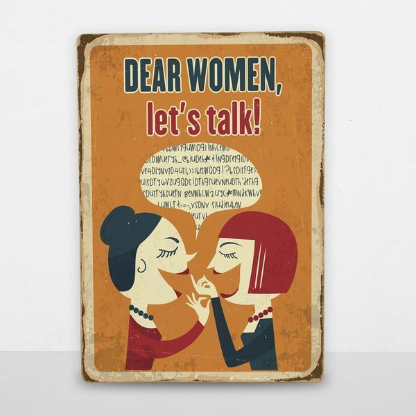 Постер дерев'яний Dear woman, let's talk А5 PSTRSBRMBL102 фото
