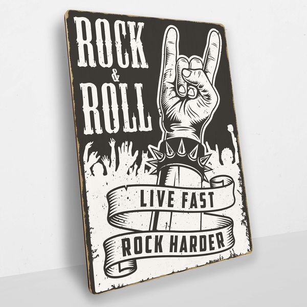 Постер деревянный Rock And Roll А5 PSTRSBRMBL1156 фото