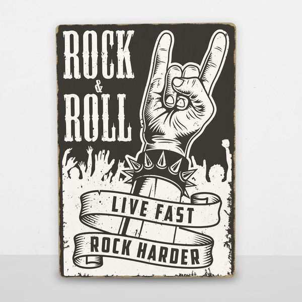 Постер деревянный Rock And Roll А5 PSTRSBRMBL1156 фото
