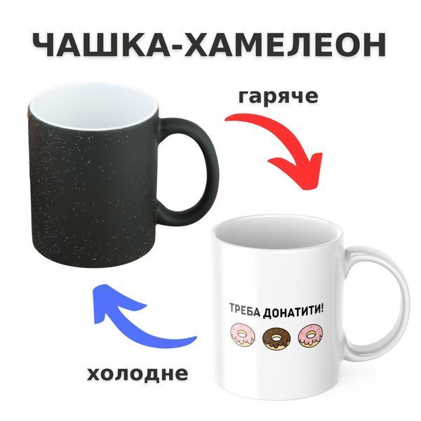 Чашка-хамелеон с принтом 330 мл Хочеться жити без мата CHSHKBRMBL495 фото