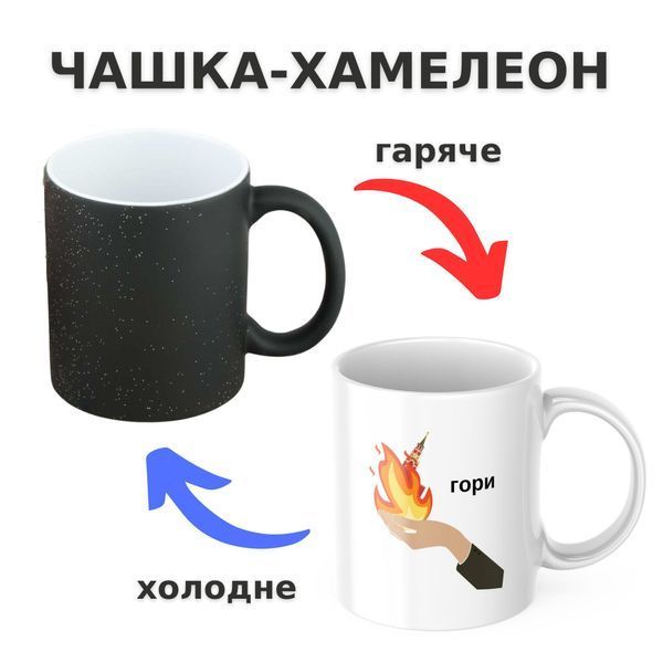 Чашка-хамелеон с принтом 330 мл Хочеться жити без мата CHSHKBRMBL495 фото