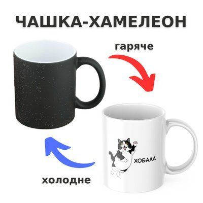 Чашка-хамелеон з принтом 330 мл Хобааа CHSHKBRMBL497 фото