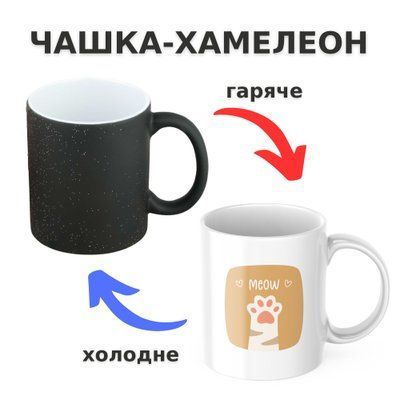 Чашка-хамелеон з принтом 330 мл Улюблена лапка CHSHKBRMBL610 фото