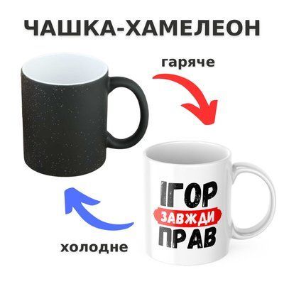 Чашка-хамелеон з принтом 330 мл Ігор завжди прав CHSHKBRMBL317 фото
