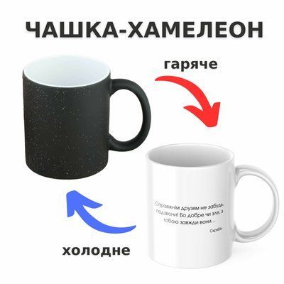 Чашка-хамелеон з принтом 330 мл Справжнім друзям не забудь подзвони CHSHKBRMBL743 фото
