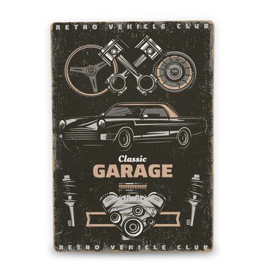 Постер дерев'яний Classic garage А5 PSTRSBRMBL1604 фото