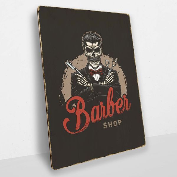 Постер дерев'яний Barbershop А5 PSTRSBRMBL944 фото