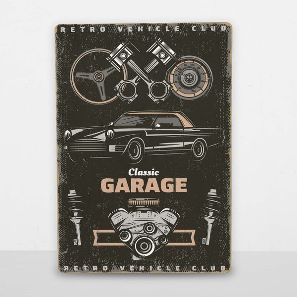 Постер дерев'яний Classic garage А5 PSTRSBRMBL1604 фото