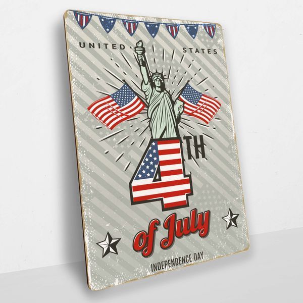 Постер дерев'яний Independence Day USA А5 PSTRSBRMBL1428 фото