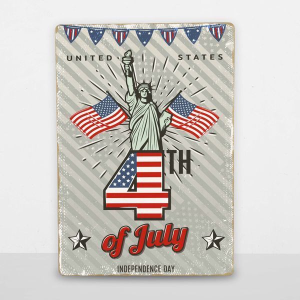 Постер дерев'яний Independence Day USA А5 PSTRSBRMBL1428 фото