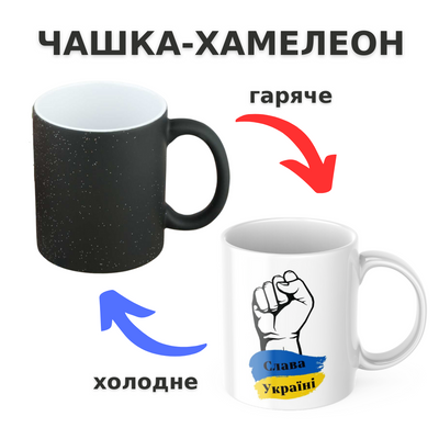 Чашка-хамелеон з принтом 330 мл Слава Україні CHSHKBRMBL80 фото