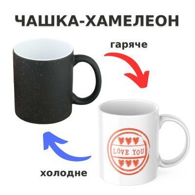 Чашка-хамелеон з принтом 330 мл Люблю тебе CHSHKBRMBL616 фото