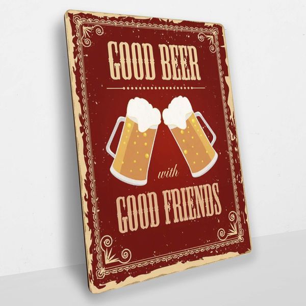 Постер дерев'яний Good beer with good friends А5 PSTRSBRMBL114 фото