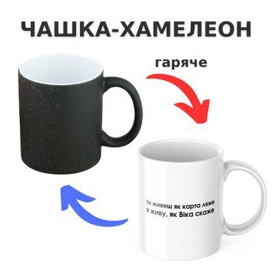 Чашка-хамелеон з принтом 330 мл Живу як Віка скаже CHSHKBRMBL889 фото