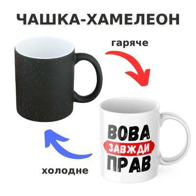 Чашка-хамелеон з принтом 330 мл Вова завжди прав CHSHKBRMBL327 фото