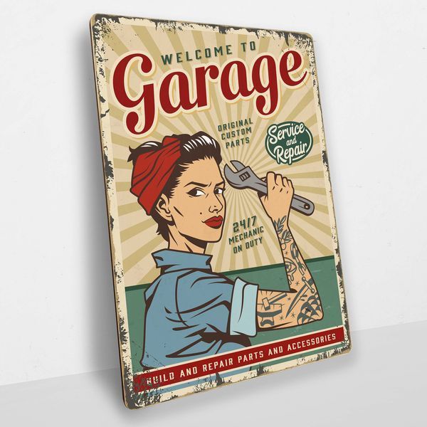 Постер деревянный Welcome to garage А5 PSTRSBRMBL280 фото