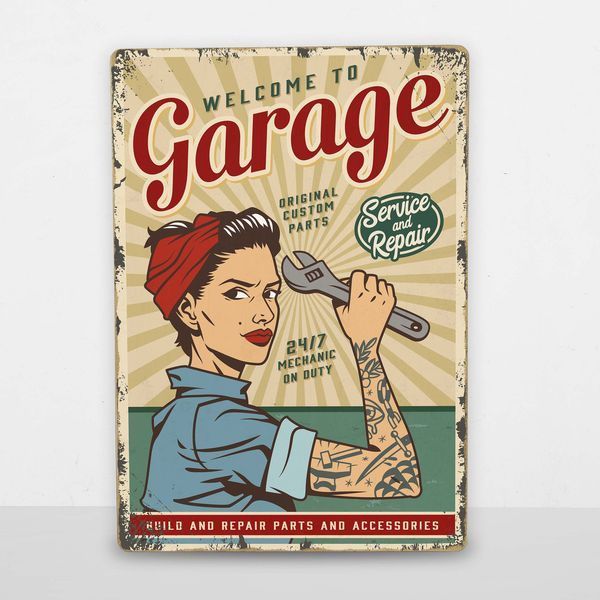 Постер деревянный Welcome to garage А5 PSTRSBRMBL280 фото