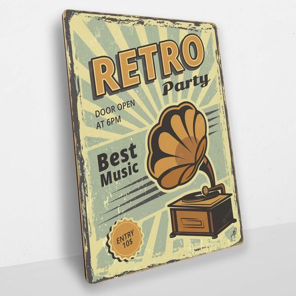 Постер деревянный Retro Party А5 PSTRSBRMBL120 фото