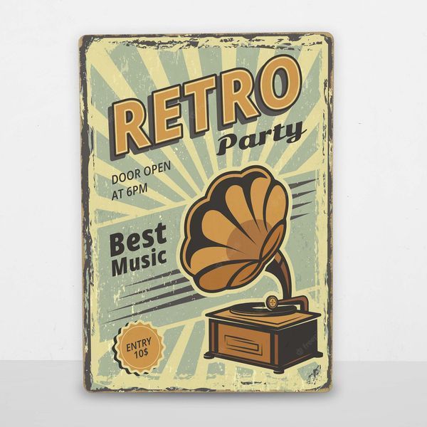 Постер деревянный Retro Party А5 PSTRSBRMBL120 фото