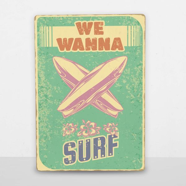 Постер дерев'яний We wanna surf А5 PSTRSBRMBL1512 фото