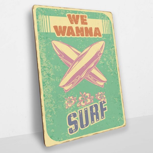 Постер дерев'яний We wanna surf А5 PSTRSBRMBL1512 фото