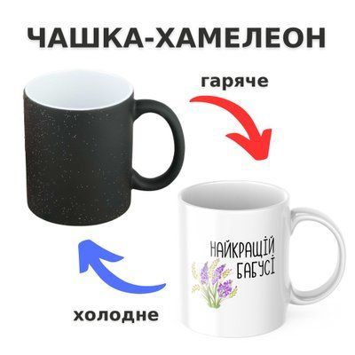 Чашка-хамелеон з принтом 330 мл Для бабусі CHSHKBRMBL653 фото
