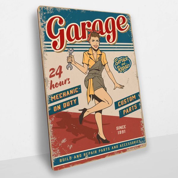 Постер деревянный Garage А5 PSTRSBRMBL283 фото