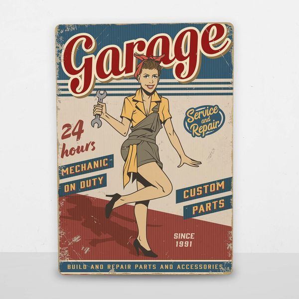Постер деревянный Garage А5 PSTRSBRMBL283 фото