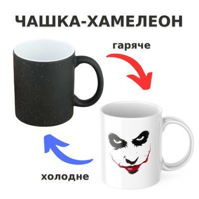 Чашка-хамелеон з принтом 330 мл Джокер CHSHKBRMBL382 фото