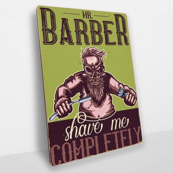 Постер дерев'яний Mr. Barber А5 PSTRSBRMBL956 фото