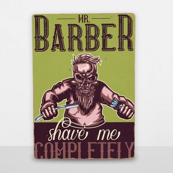 Постер дерев'яний Mr. Barber А5 PSTRSBRMBL956 фото