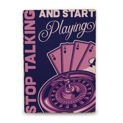 Постер дерев'яний Stop talking and start playing А5 PSTRSBRMBL1568 фото