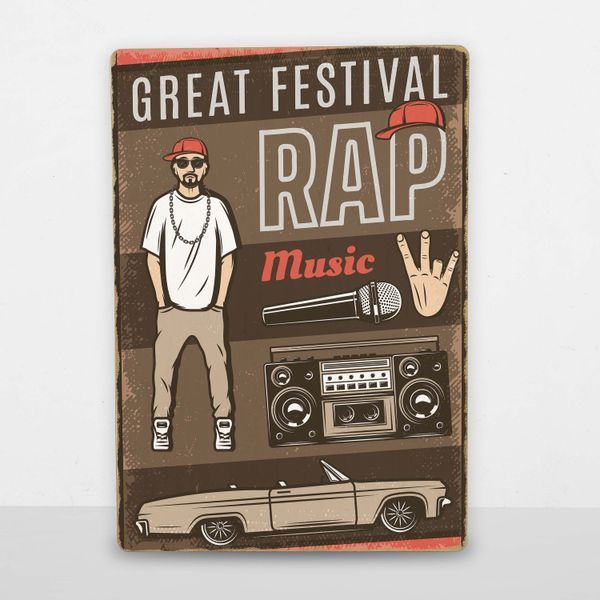 Постер дерев'яний Rap music А5 PSTRSBRMBL1468 фото