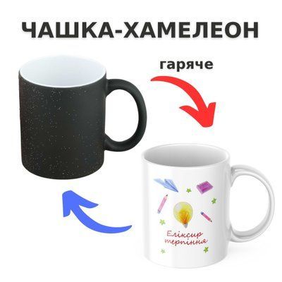 Чашка-хамелеон з принтом 330 мл Еліксир терпіння CHSHKBRMBL899 фото