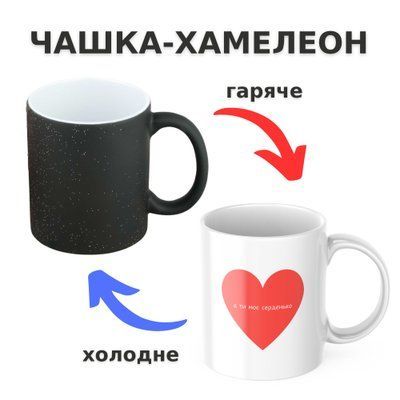 Чашка-хамелеон з принтом 330 мл Моє серце CHSHKBRMBL629 фото